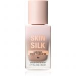 Makeup Revolution Skin Silk Sérum Foundation Maquilhagem Leve com Efeito Brilhante Tom F4 23 ml