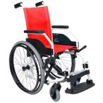 Orthos XXI Cadeira de Rodas Liga Leve Trânsito Liliput Light Cores (Texto) Vermelho Modelo Patim elevatório esquerdo Largura Assento Cadeiras 37 cm Rodas: Pneumática (Enchida com ar)