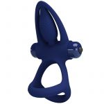 Pretty Love Mat Anel Duplo com Vibrao e Estimulador Azul