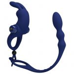 Pretty Love Ayad Anel Vibrador Coelho com Plug Azul