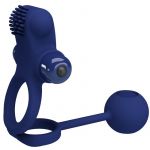 Pretty Love Remington Anel Vibrador Duplo Com Plug Azul