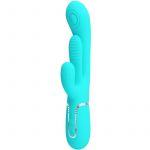 Pretty Love Shania Triple Rabbit Multifuncional Vibrador 3 em 1 Azul