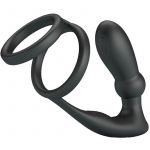 Pretty Love Anel Penis Emoni + Plug Anal 12 Vibrações Preto