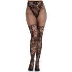 Leg Avenue Meias de Renda Dália com Detalhe de Rede Pretas Tamanho Único