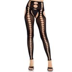 Leg Avenue Meias sem Alças sem Costuras Opacas Pretas Tamanho Único