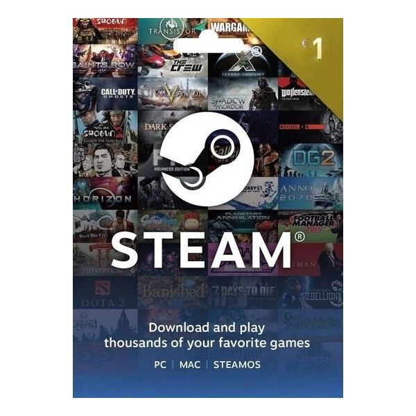 Steam Wallet Gift Card 1 Eur Steam Download Digital - Compara preços