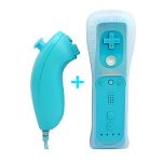 Pack Comando Wii Remote com Wiimotionplus Interno + Nunchuck Compatível Wii Azul - 8435325322292