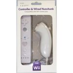 Pack Comando Wii Remote com Wiimotionplus Interno + Nunchuck Compatível Wii Branco - 8435325307213