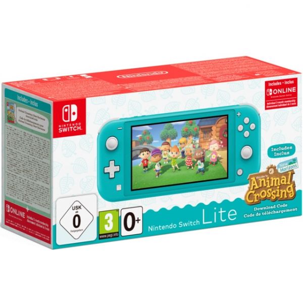 Consola Nintendo Switch Lite Turquesa + Jogo Animal Crossing: New Horizons  (Pré-instalado)