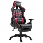 Cadeira Gaming C/ Apoio Pés Couro Artificial Vermelho Tinto - 20207