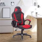 Cadeira Gaming HomCom Gaming Inclinável e Giratória com 6 Pontos de Massagem e Aquecimento Preto/Vermelho