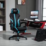 Cadeira Gaming Vinsetto de Escritório Ergonómica Ajustável Reclinável Preto/Azul - 921-519BU