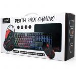 Cool Perth Pack Gaming Teclado USB (Espanhol) + Auscultadores + Rato + Tapete