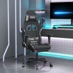 Cadeira Gaming de Gaming com Apoio de Pés Tecido Preto e Camuflagem